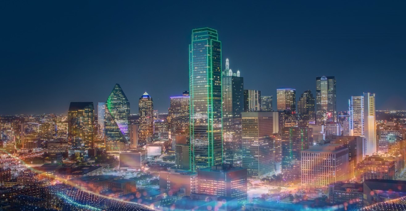 Dallas skyline at night