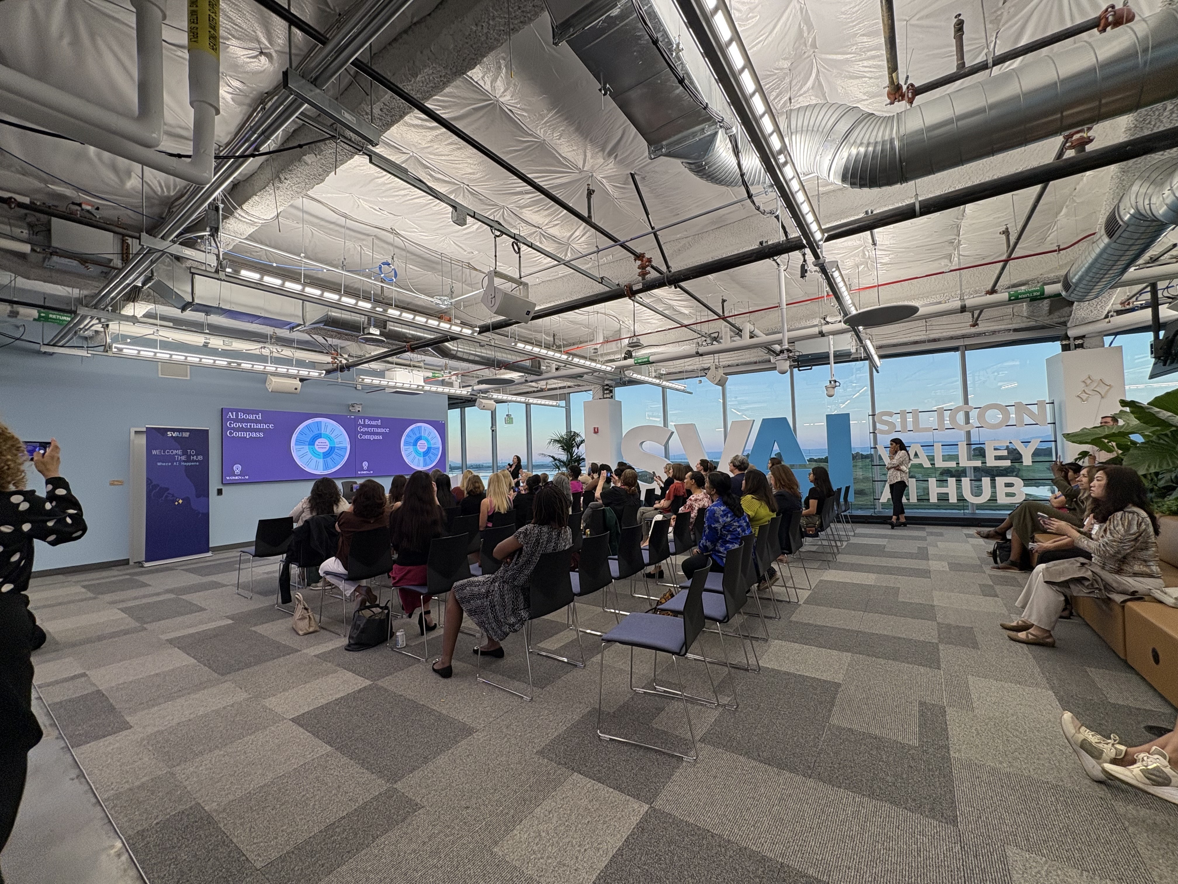 Vela presenting the AI Board Governance Compass at the Silicon Valley AI Hub